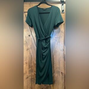Elegant Green Wrap Dress